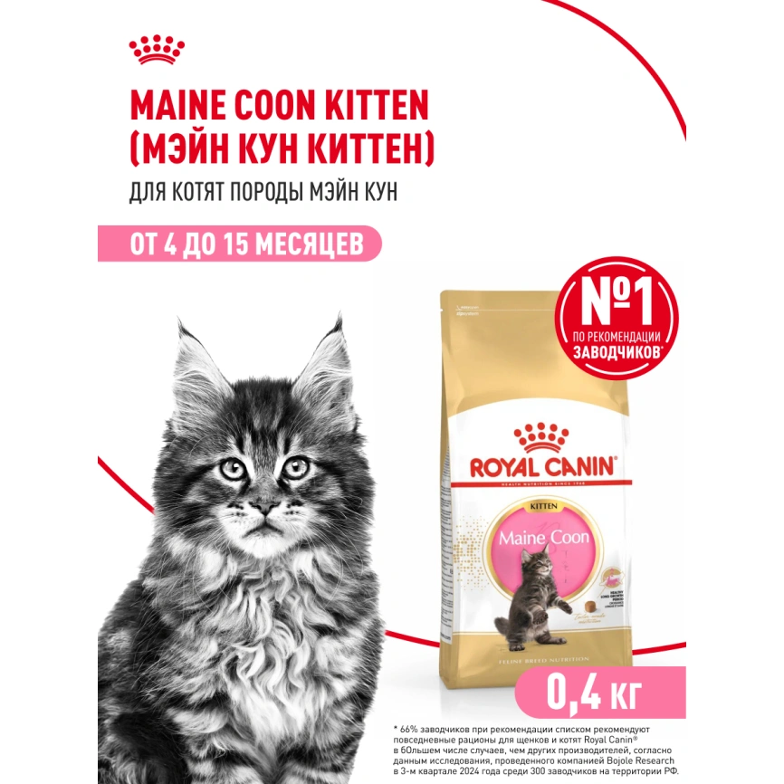 Сухой корм Royal Canin Kitten Maine Coon для котят, 400 г фото 12