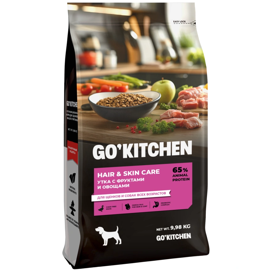 Сухой корм Go'Kitchen Duck для щенков и собак всех возрастов, с уткой, 9,98 кг фото 1