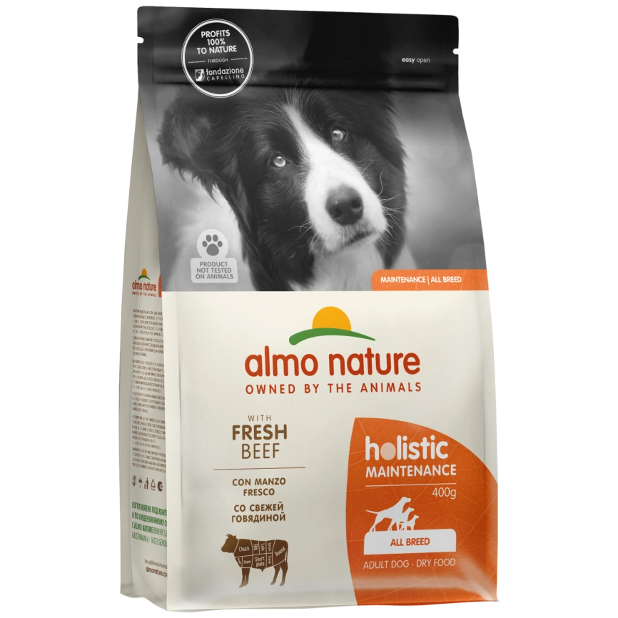 Сухой корм Almo Nature Beef & Rice для взрослых собак со свежей говядиной и коричневым рисом, 400 г фото 1