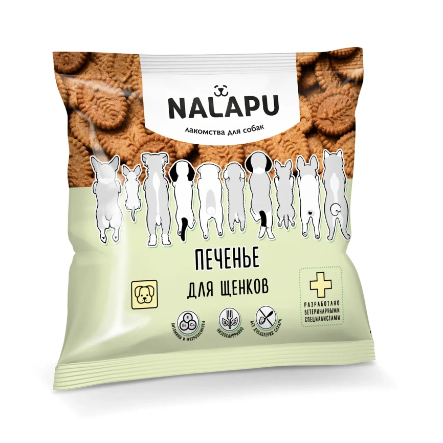 Лакомство Nalapu печенье для щенков, 115 г фото 1