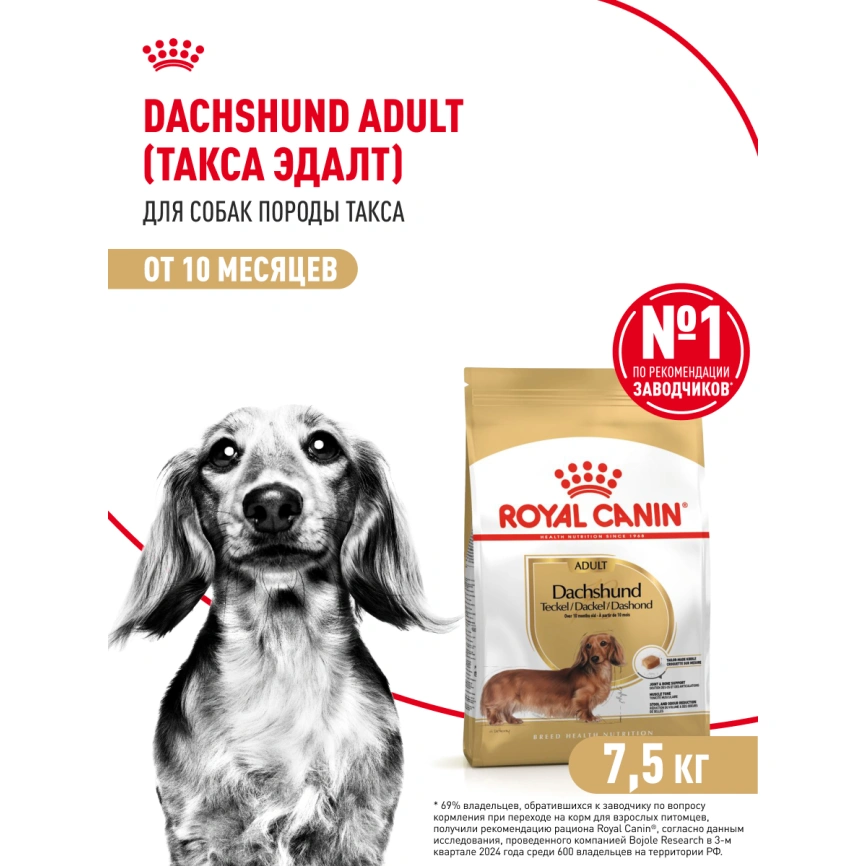 Сухой корм Royal Canin Dachshund Adult для собак породы такса, 7,5 кг фото 15