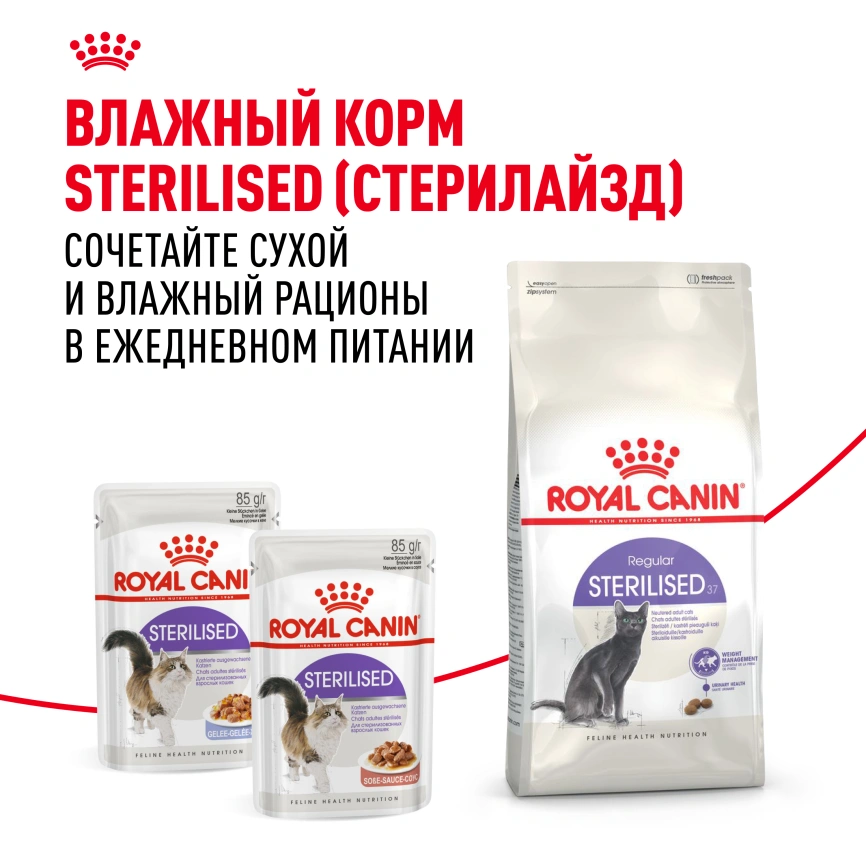 Сухой корм Royal Canin Sterilised для кастрированных котов и стерилизованных кошек, 1,2 кг фото 10