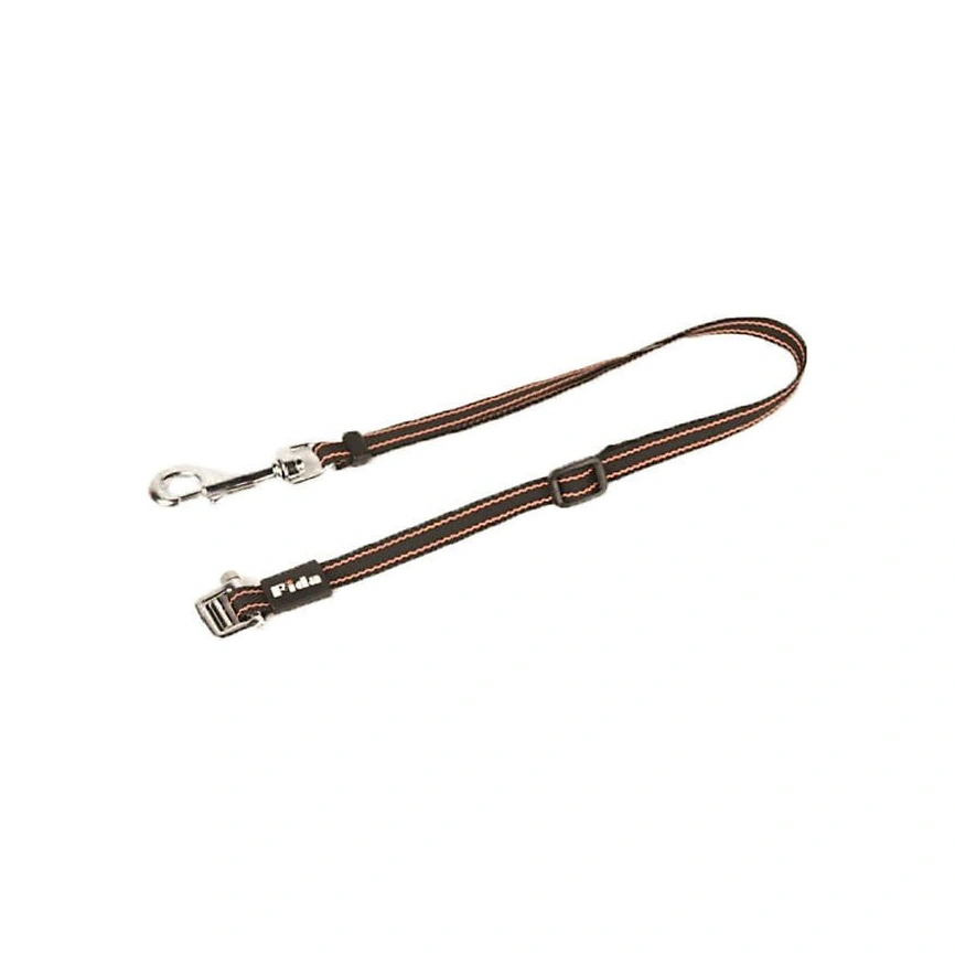 Адаптер Fida Dual Leash для рулетки со шнуром для второй собаки черный с оранжевой строчкой фото 1