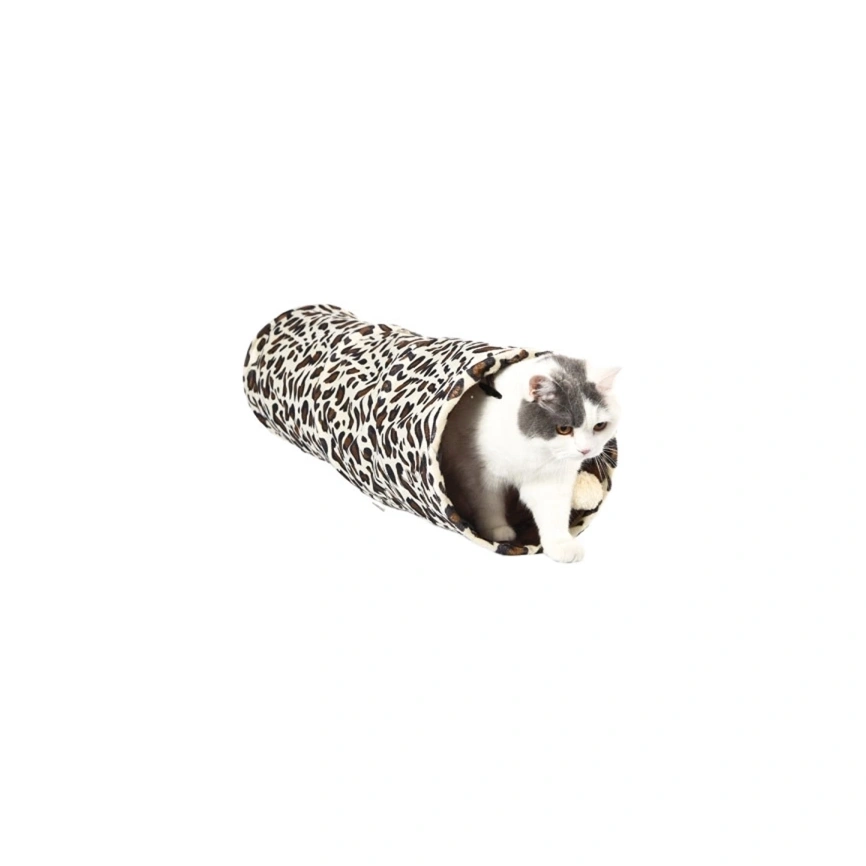 Игровой туннель Homecat для кошек, шуршащий леопард, 90 см х 25 см фото 1