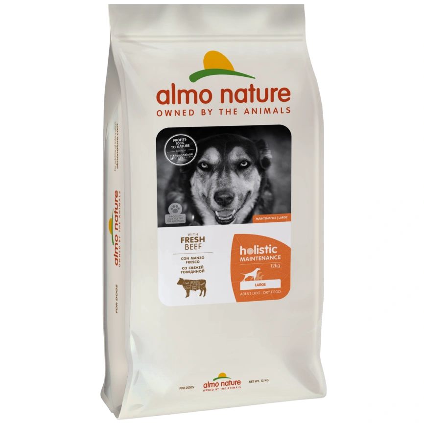 Сухой корм Almo Nature Beef & Rice для взрослых собак крупных пород со свежей говядиной и коричневым рисом, 12 кг фото 1
