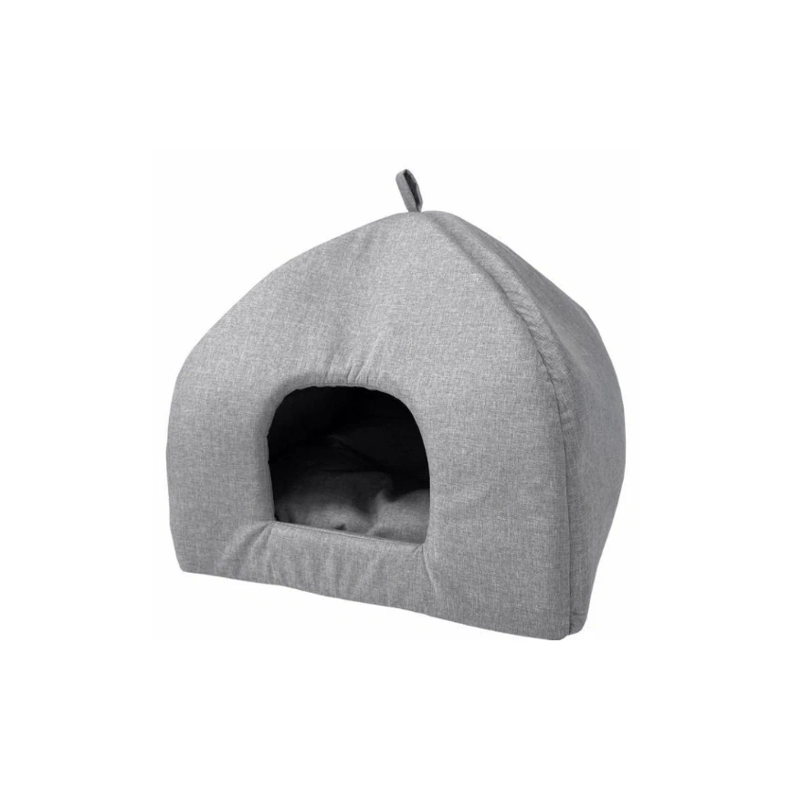 Лежак Homepet для домашних животных, Жаккард Melange №1 мягкий избушка светло-серый, 42 см х 42 см х 50 см фото 1