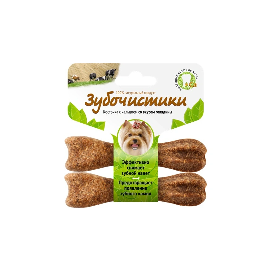 Лакомство Зубочистики для собак мелких пород со вкусом говядины, 32 г фото 1