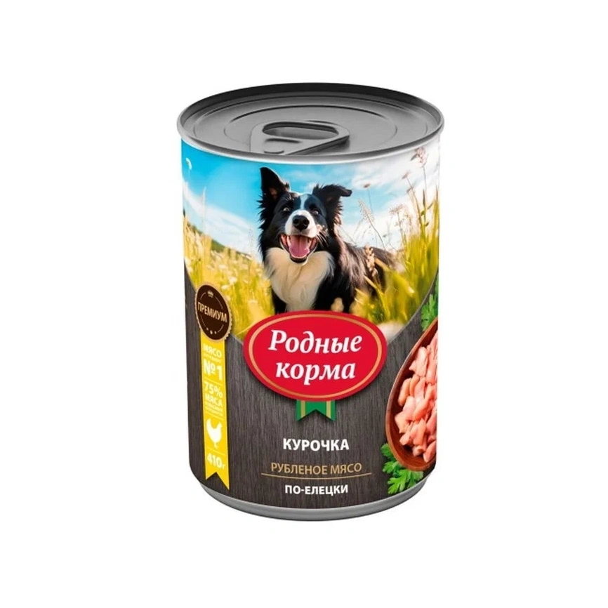 Влажный корм Родные корма Chicken для собак, курочка по-елецки, 410 г фото 1