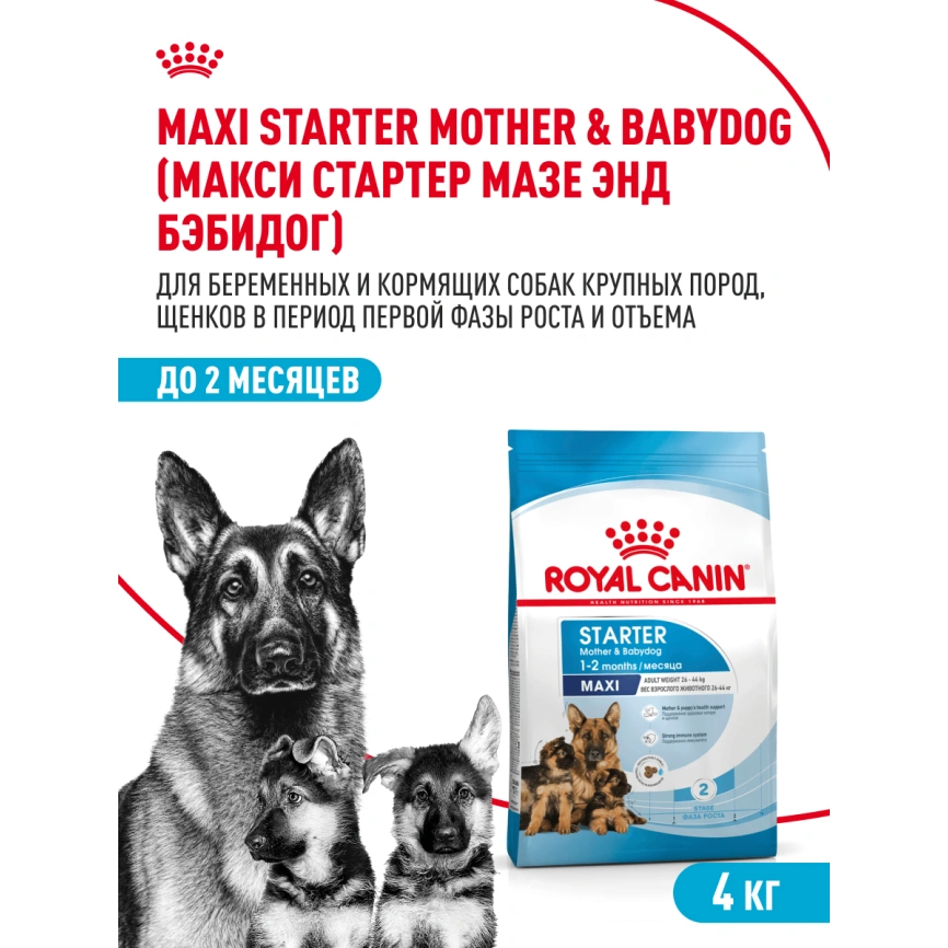 Сухой корм Royal Canin Maxi Starter Mother & Babydog для собак, 4 кг фото 18