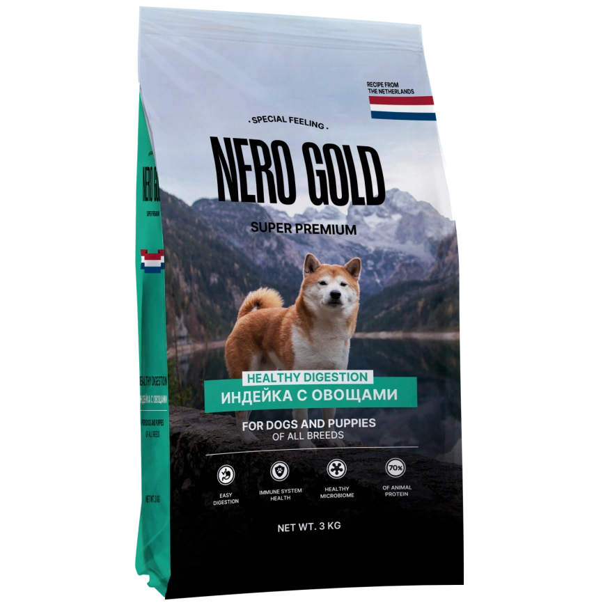 Сухой корм NERO GOLD Turkey & Vegetables для собак и щенков, с мясом индейки и овощами, 3 кг фото 1
