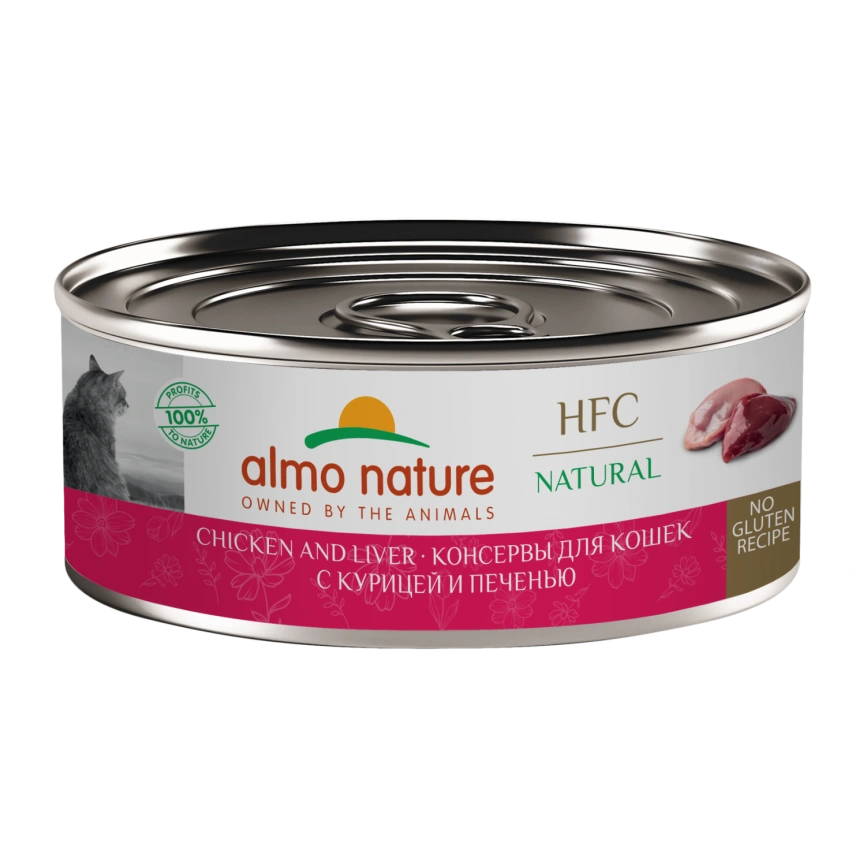 Влажный корм Almo Nature Chicken & Liver для кошек, с курицей и печенью, 100 г фото 1