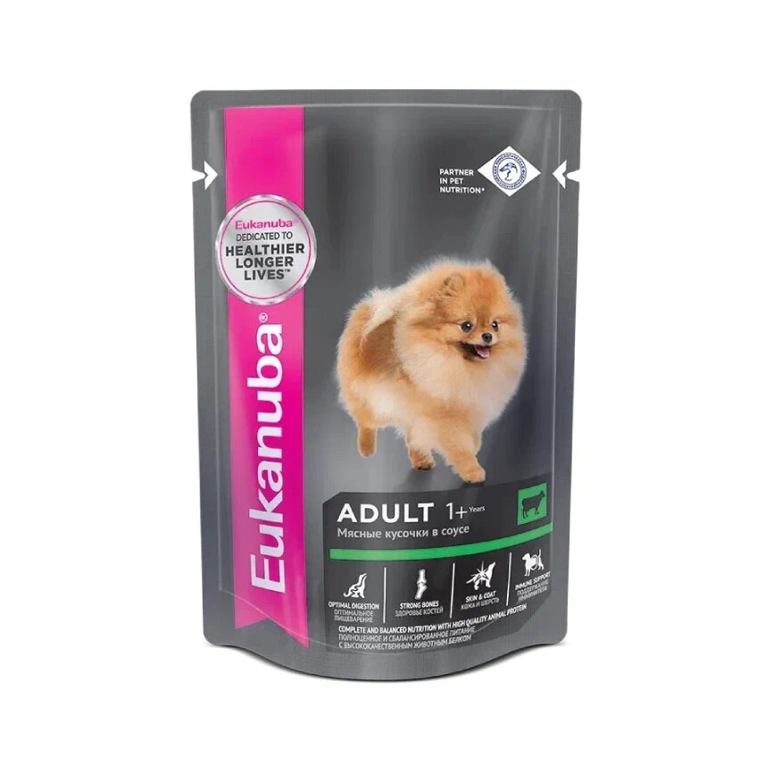 Влажный корм Eukanuba Adult Beef для взрослых собак, с говядиной, 85 г фото 1