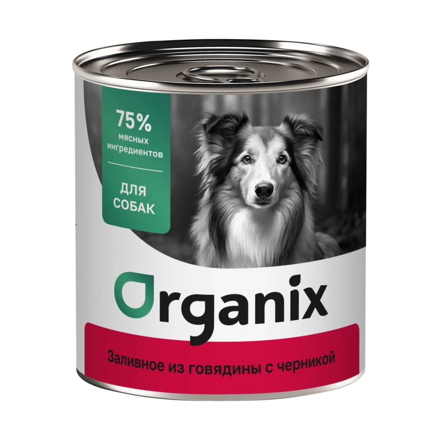 Влажный корм Organix Preventive Line Beef & Blueberry для собак Заливное из говядины, с черникой, 750 г фото 1