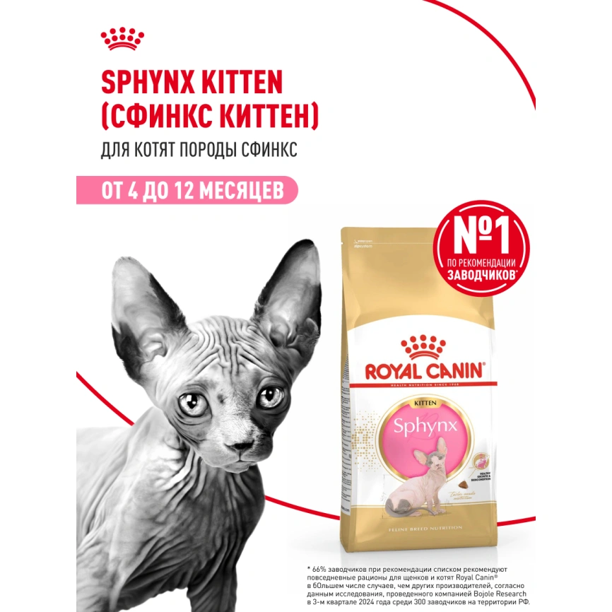 Сухой корм Royal Canin Sphynx Kitten для котят породы сфинкс до 12 месяцев, 400 г фото 12