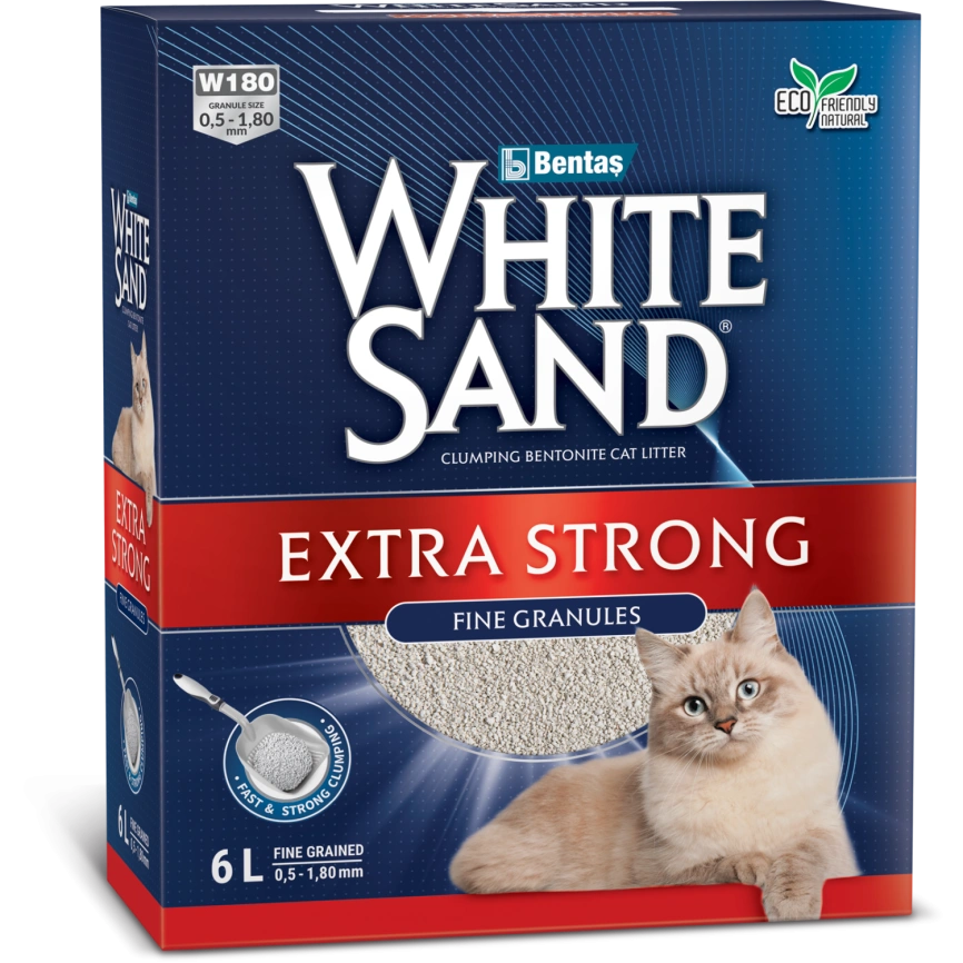 Наполнитель White Sand для кошачьего туалета, комкующийся "Экстра", без запаха, 6 л фото 1