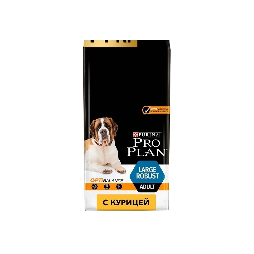 Сухой корм PRO PLAN Chicken для взрослых собак крупных пород с мощным телосложением, с высоким содержанием курицы, 18 кг фото 1