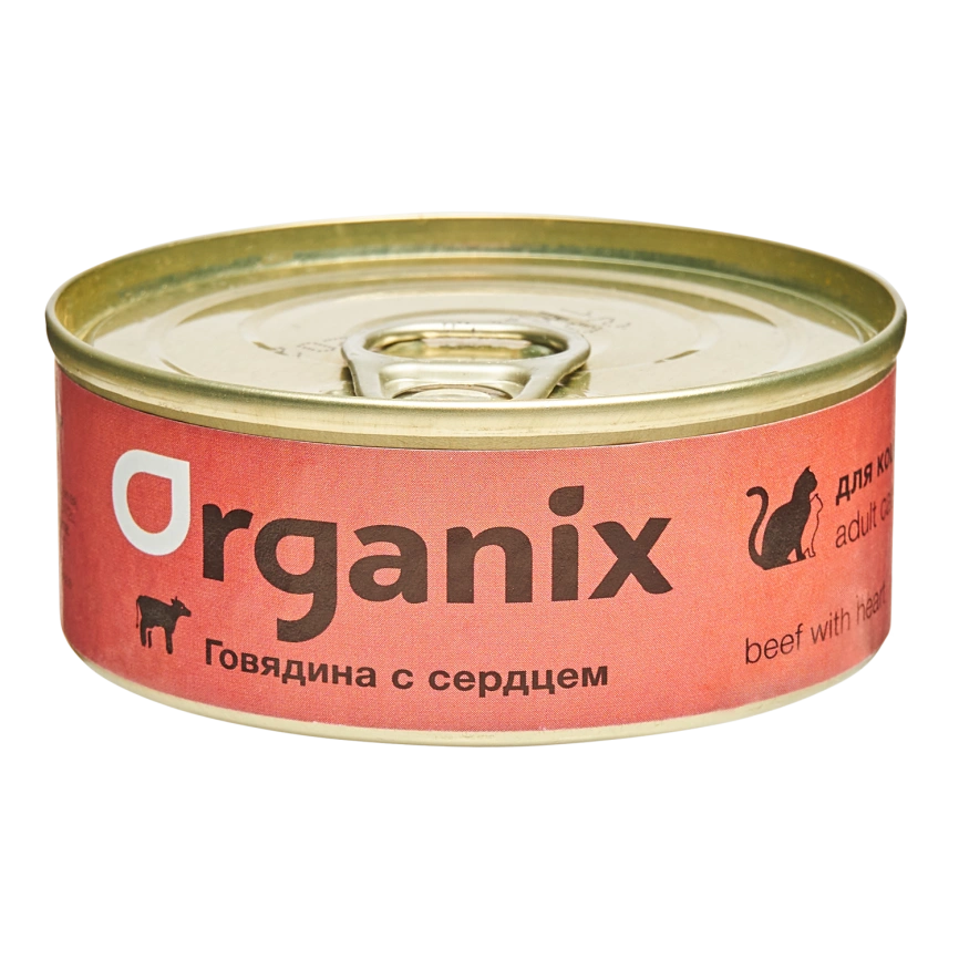 Влажный корм Organix Preventive Line Beef & Heart для кошек, с говядиной и сердцем, 100 г фото 1