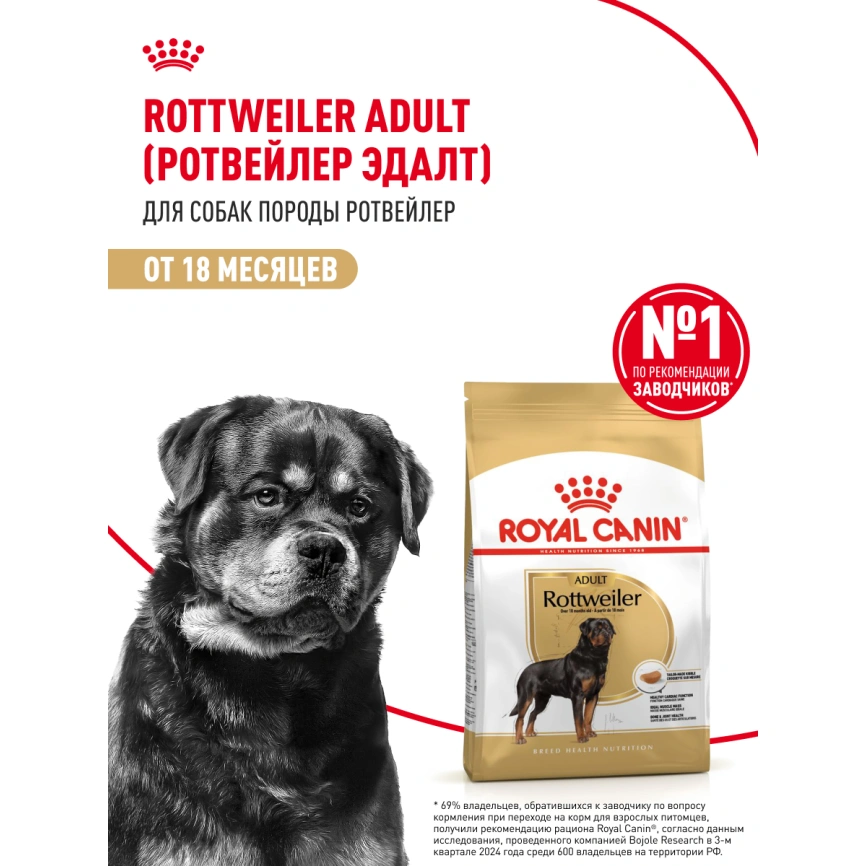 Сухой корм Royal Canin Rottweiler Adult для взрослых собак, 12 кг фото 11