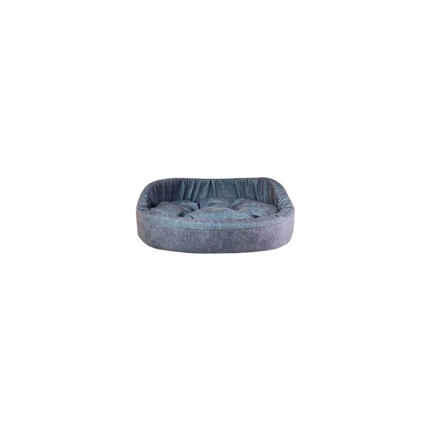 Лежак Homepet для домашних животных, Микровелюр Leather №2 пыльно-голубой, 49 см х 43 см х 17 см фото 1