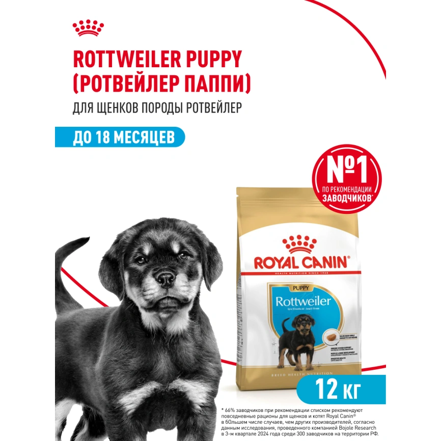 Сухой корм Royal Canin Rottweiler Puppy для щенков, 12 кг фото 14