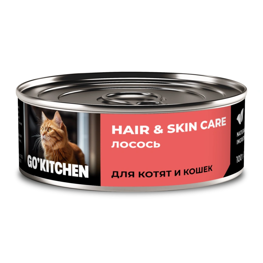 Влажный корм Go'Kitchen Salmon для котят и кошек, с лососем, 100 г фото 1