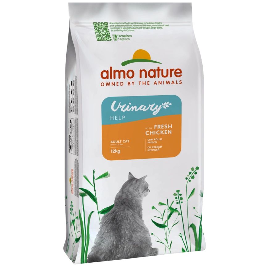Сухой корм Almo Nature Chicken для взрослых кошек со свежей курицей для профилактики мочекаменной болезни, 12 кг фото 1