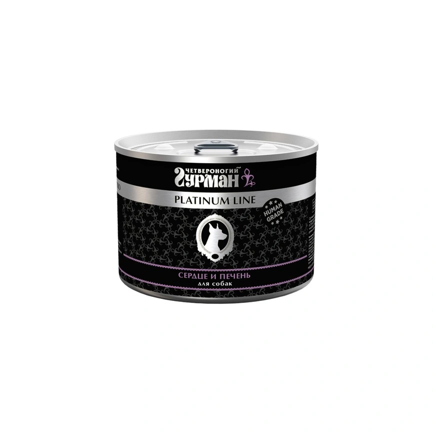 Влажный корм Четвероногий Гурман Platinum line Heart & Liver для собак, с сердцем и печенью в желе, 525 г фото 1