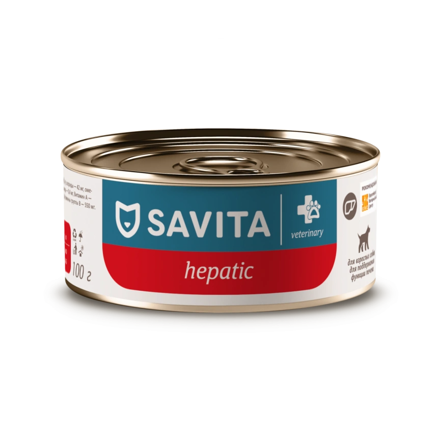 Влажный корм SAVITA Preventive Line Hepatiс для взрослых собак для поддержания функции печени, 100 г фото 1