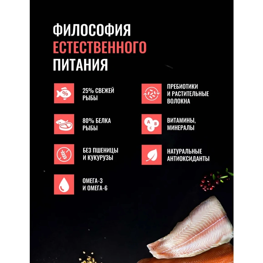 Сухой корм Одно Мясо White Fish для взрослых собак малых пород, с белой рыбой, 800 г фото 2