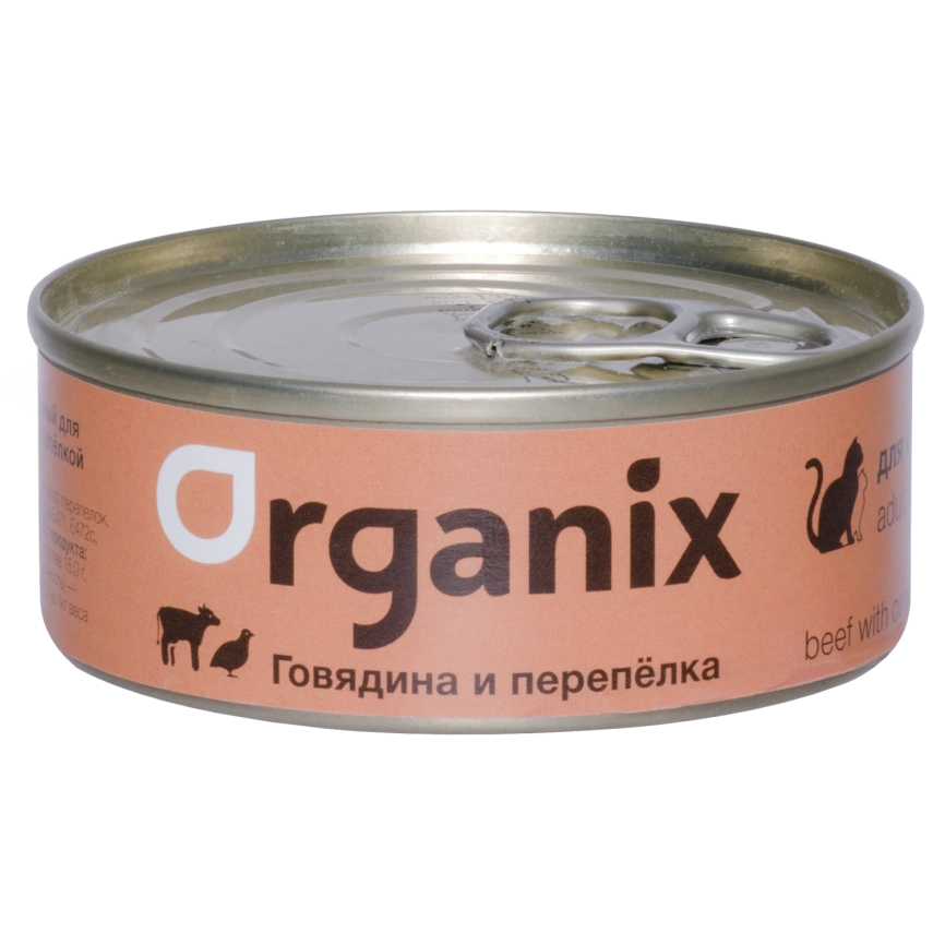 Влажный корм Organix Preventive Line Beef & Quail для кошек, с говядиной и перепелкой, 100 г фото 1