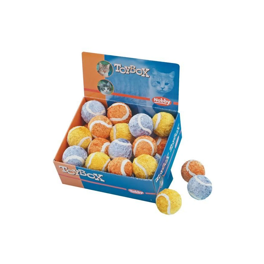 Игрушка NOBBY для кошек, дисплей, теннисный, 32 шт, 4 см фото 1