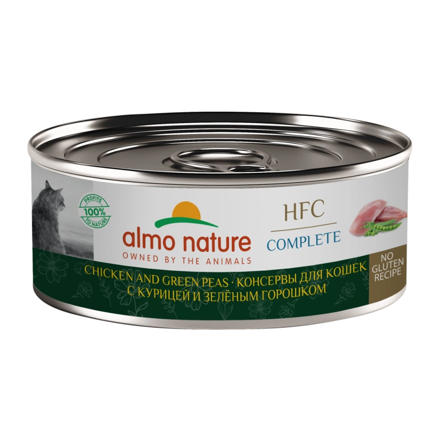 Влажный корм Almo Nature Chicken для кошек, с курицей и зеленым горошком, 100 г фото 1