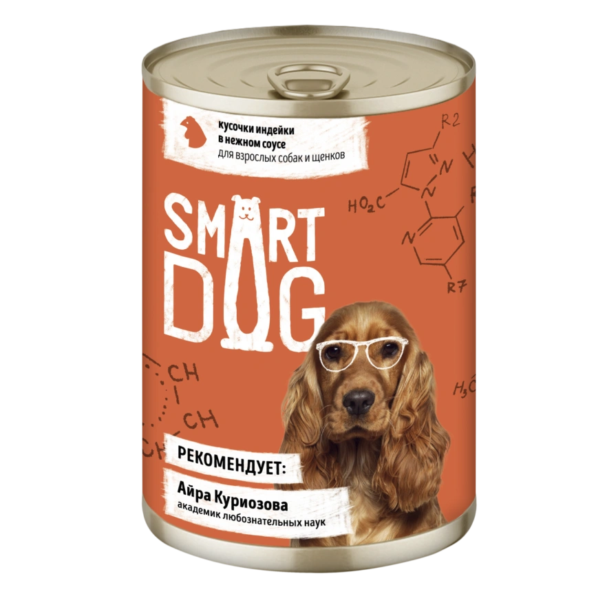 Влажный корм Smart Dog Turkey для взрослых собак и щенков, кусочки индейки в нежном соусе, 400 г фото 1