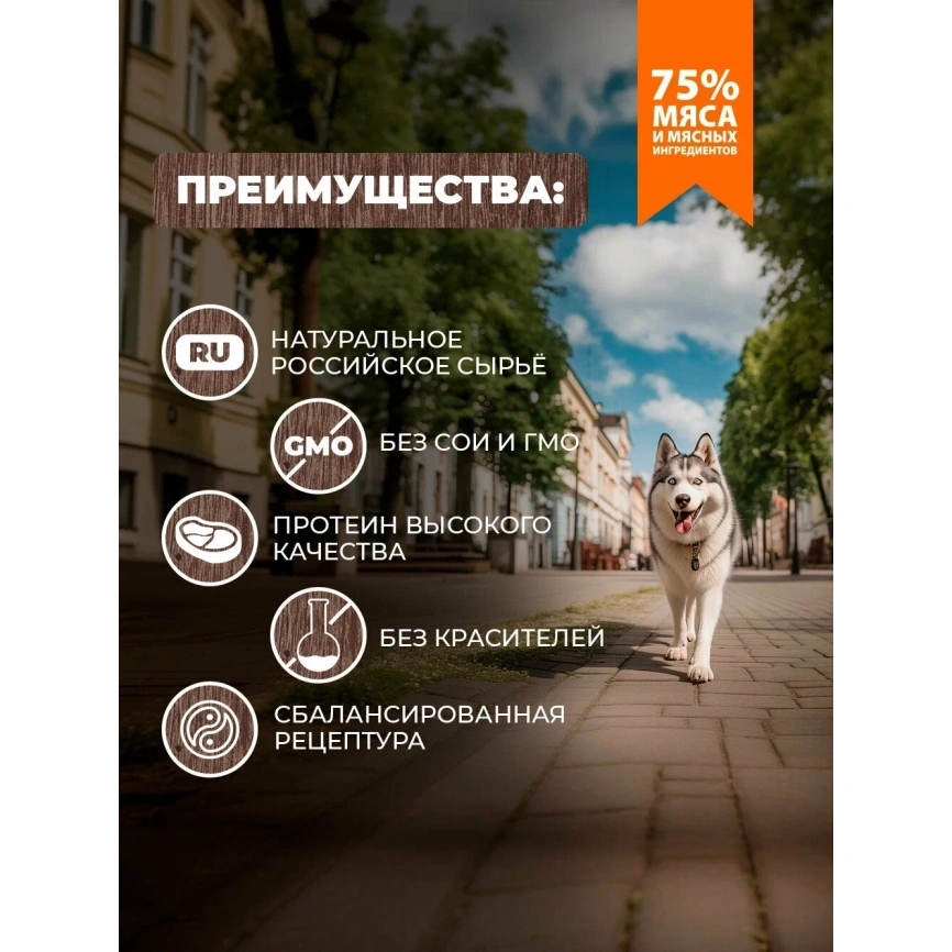 Влажный корм Родные корма для собак, жареха мясная по-двински, 970 г фото 2