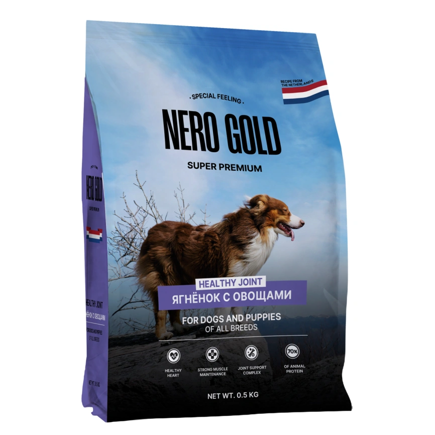 Сухой корм NERO GOLD Lamb & Vegetables для собак и щенков, с мясом ягненка и овощами, 500 г фото 1
