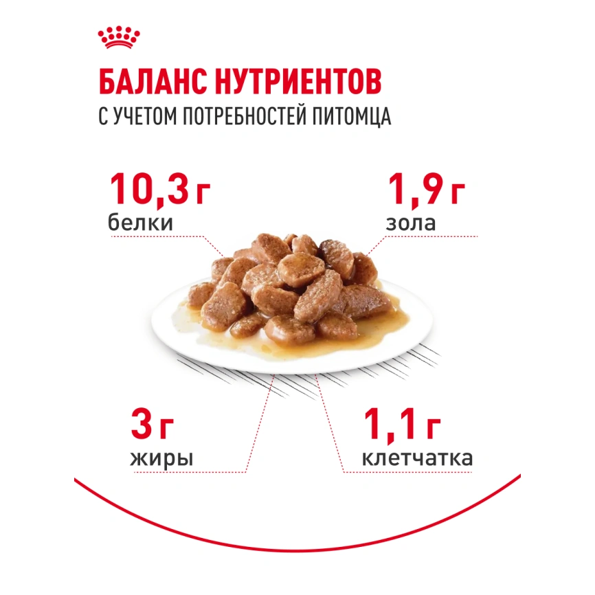 Влажный корм Royal Canin Indoor 7+ в соусе для кошек старше 7 лет, живущих в помещении, пауч, 85 г фото 4