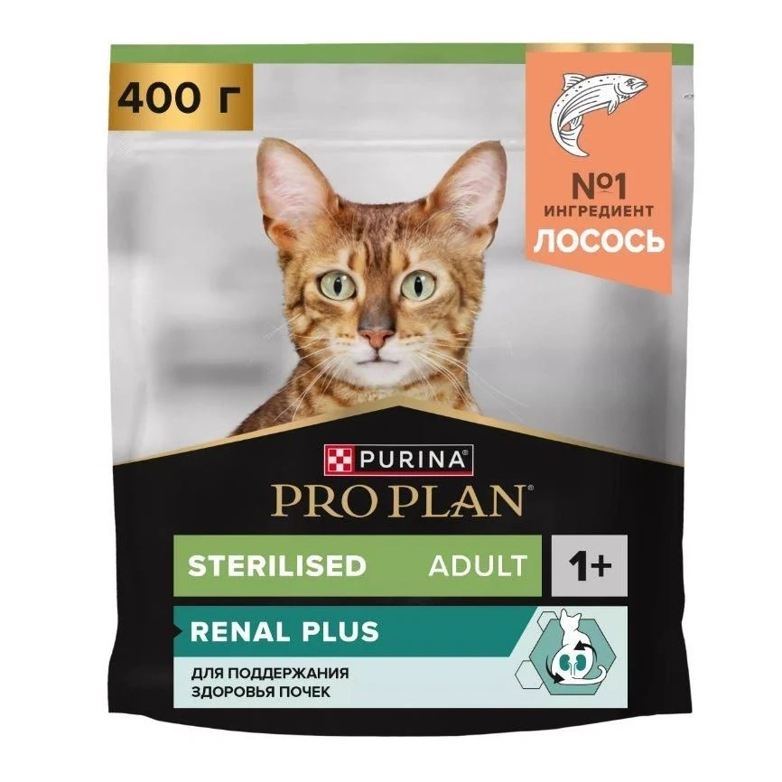 Сухой корм PRO PLAN Salmon для взрослых стерилизованных кошек и кастрированных котов, с высоким содержанием лосося, 400 г фото 1
