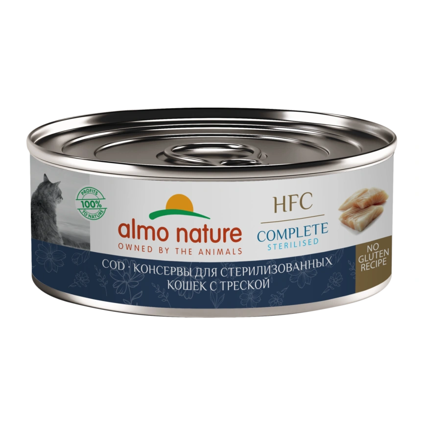 Влажный корм Almo Nature Cod для стерилизованных кошек, с треской, 100 г фото 1
