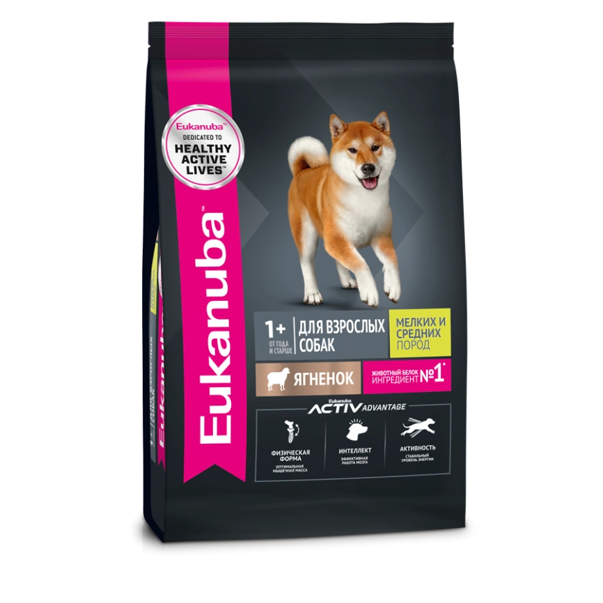 Сухой корм Eukanuba Adult Lamb для взрослых собак от 1 года, с ягненком, 7 кг фото 1