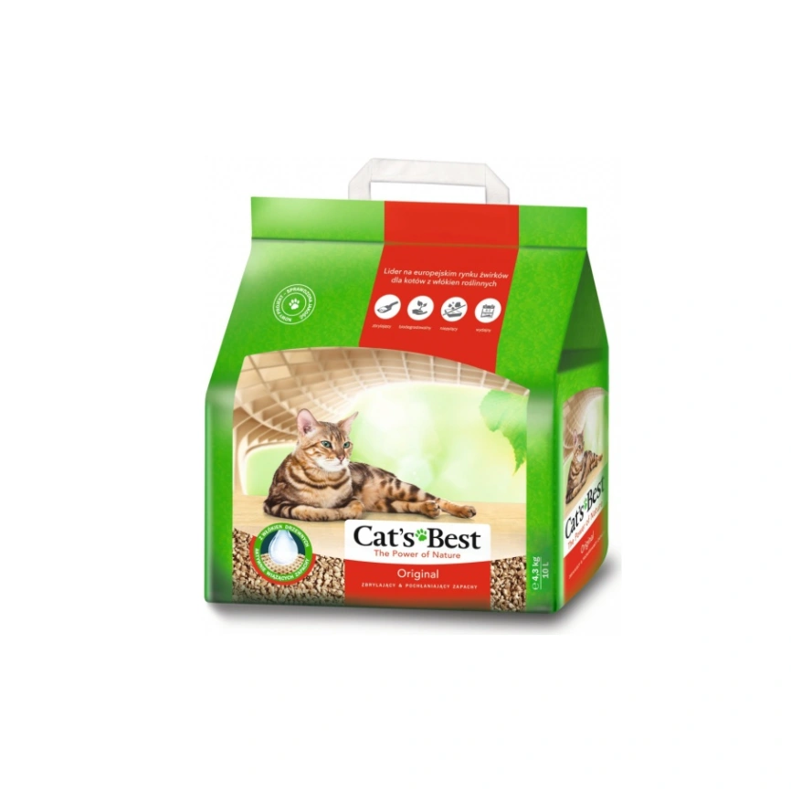 Наполнитель Cat`s Best Original для кошачьих туалетов, древесный, 10 л фото 1