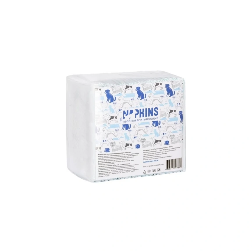 Пеленки Napkins для собак, впитывающие, 10 шт, 60 см х 90 см фото 1