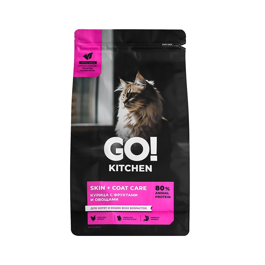 Сухой корм Go'Kitchen Chicken для котят и кошек всех возрастов, с курицей, 3,36 кг фото 3