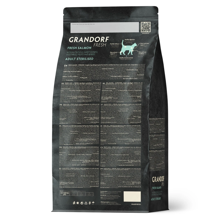Сухой корм Grandorf Fresh Cat Salmon & Sweet Potato для стерилизованных кошек лосось, с бататом, 2 кг фото 2