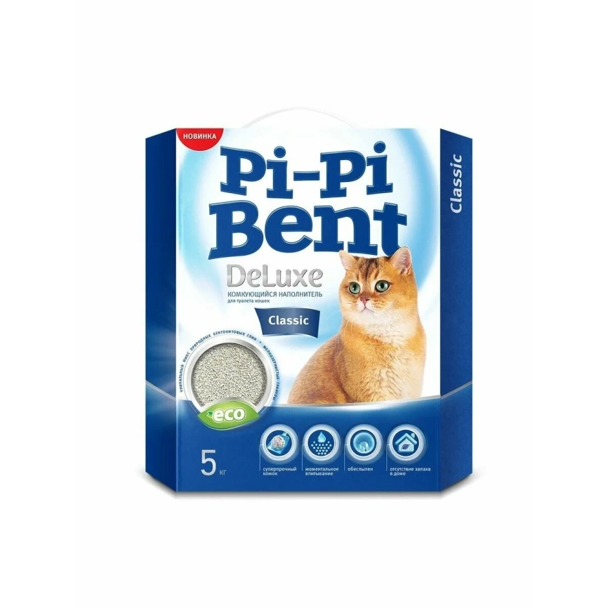 Наполнитель Pi-Pi Bent DeLuxe Classic для кошачьих туалетов, комкующийся, 12 л фото 1