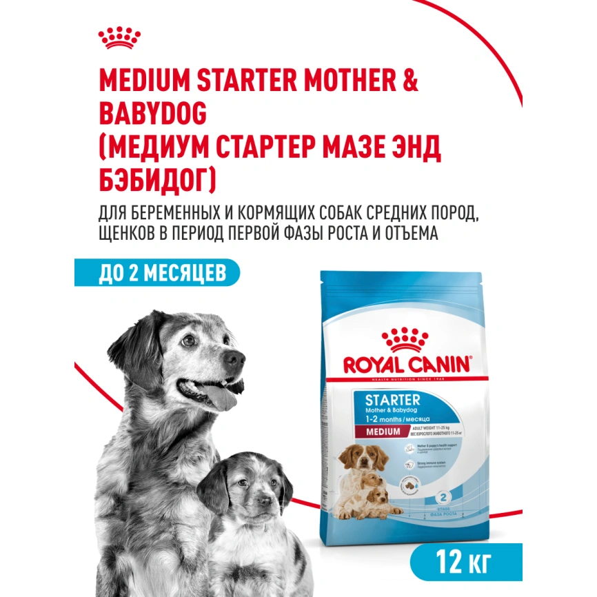 Сухой корм Royal Canin Medium Starter Mother & Babydog для собак, 12 кг фото 10
