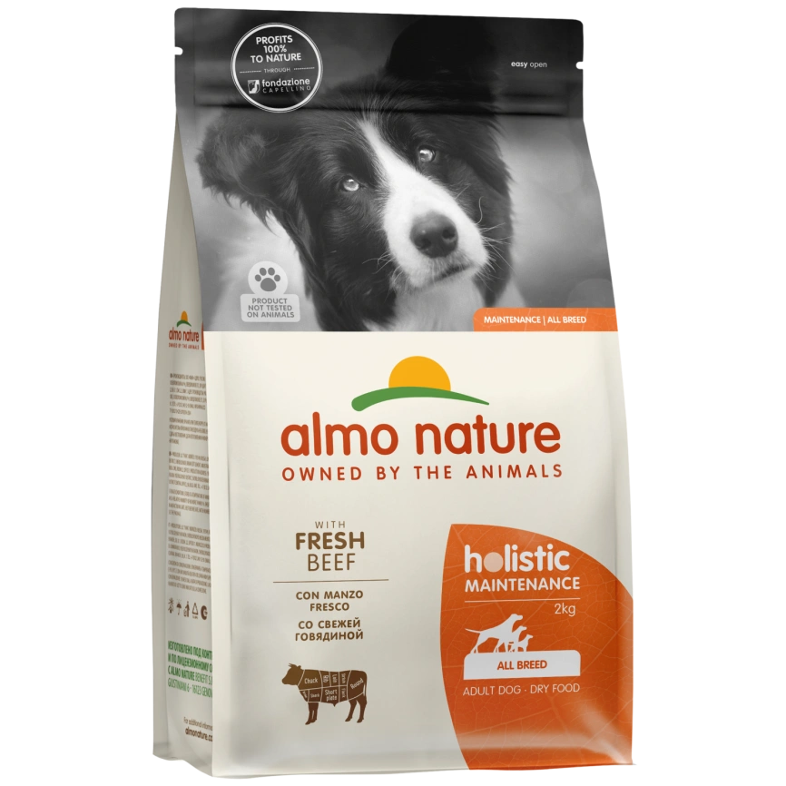 Сухой корм Almo Nature Beef & Rice для взрослых собак со свежей говядиной и коричневым рисом, 2 кг фото 1