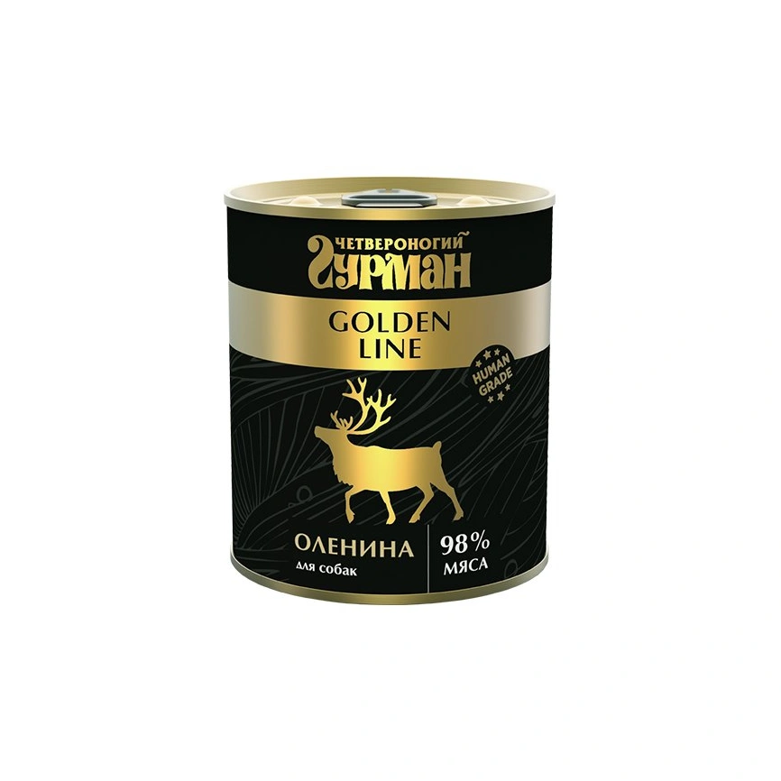 Влажный корм Четвероногий Гурман Golden line Venison для собак, оленина в желе, 340 г фото 1