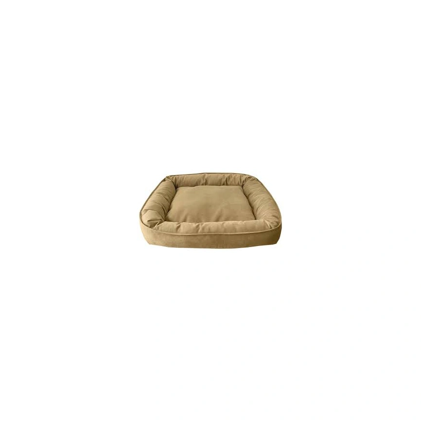 Лежак Homepet для домашних животных, Микровелюр Golden stone горчичный, 50 см х 45 см х 15 см фото 1