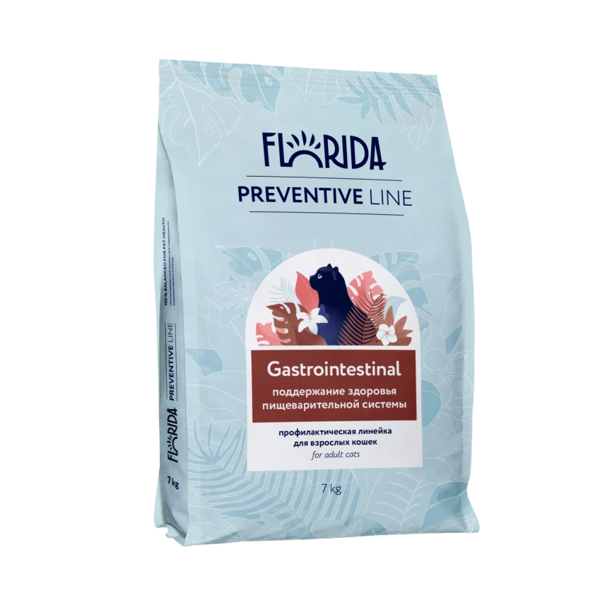 Сухой корм FLORIDA Gastrointestinal для кошек для поддержание здоровья пищеварительной системы, 7 кг фото 1