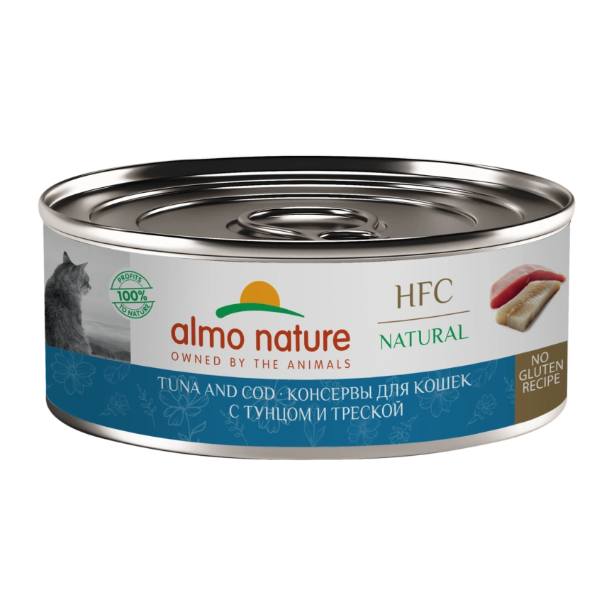Влажный корм Almo Nature Tuna & Cod для кошек, с тунцом и треской, 100 г фото 1